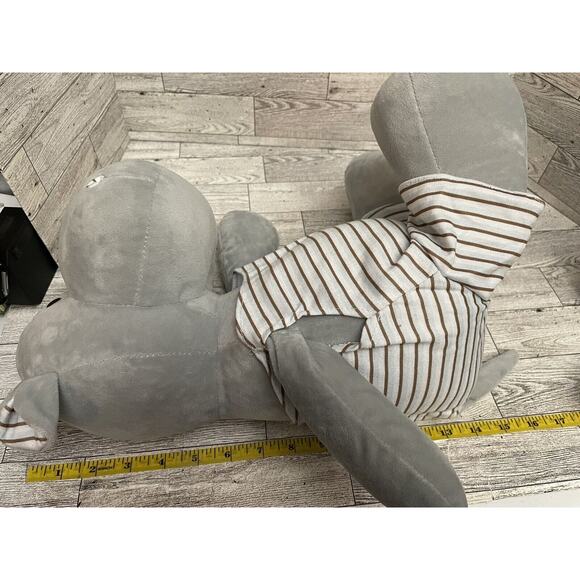 Applesauce Henry The Hippo Plush Stuffed Animal Gray Striped Baby Toy - Picture 5 of 5